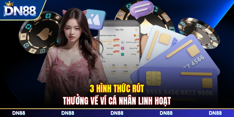 3 hình thức rút thưởng về ví cá nhân linh hoạt
