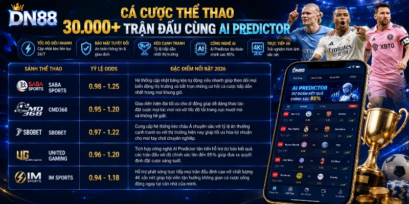 Minh họa hệ thống phân tích dữ liệu hỗ trợ trải nghiệm cá cược thể thao tại DN88
